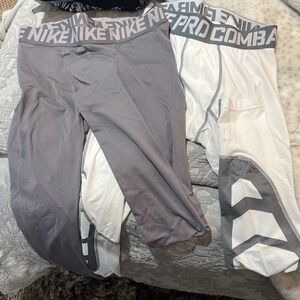 Gray and white workout leggings